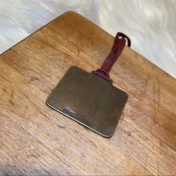 Vintage MICHIGAN Bulldozer Enameled Brass Hanging Ornament Made in Italy - Picture 6 of 6